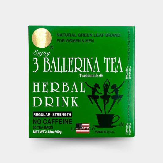 3 Ballerina Tea Herbal Drink – Regular Strength | Caffeine-Free Herbal Blend (30 Tea Bags)