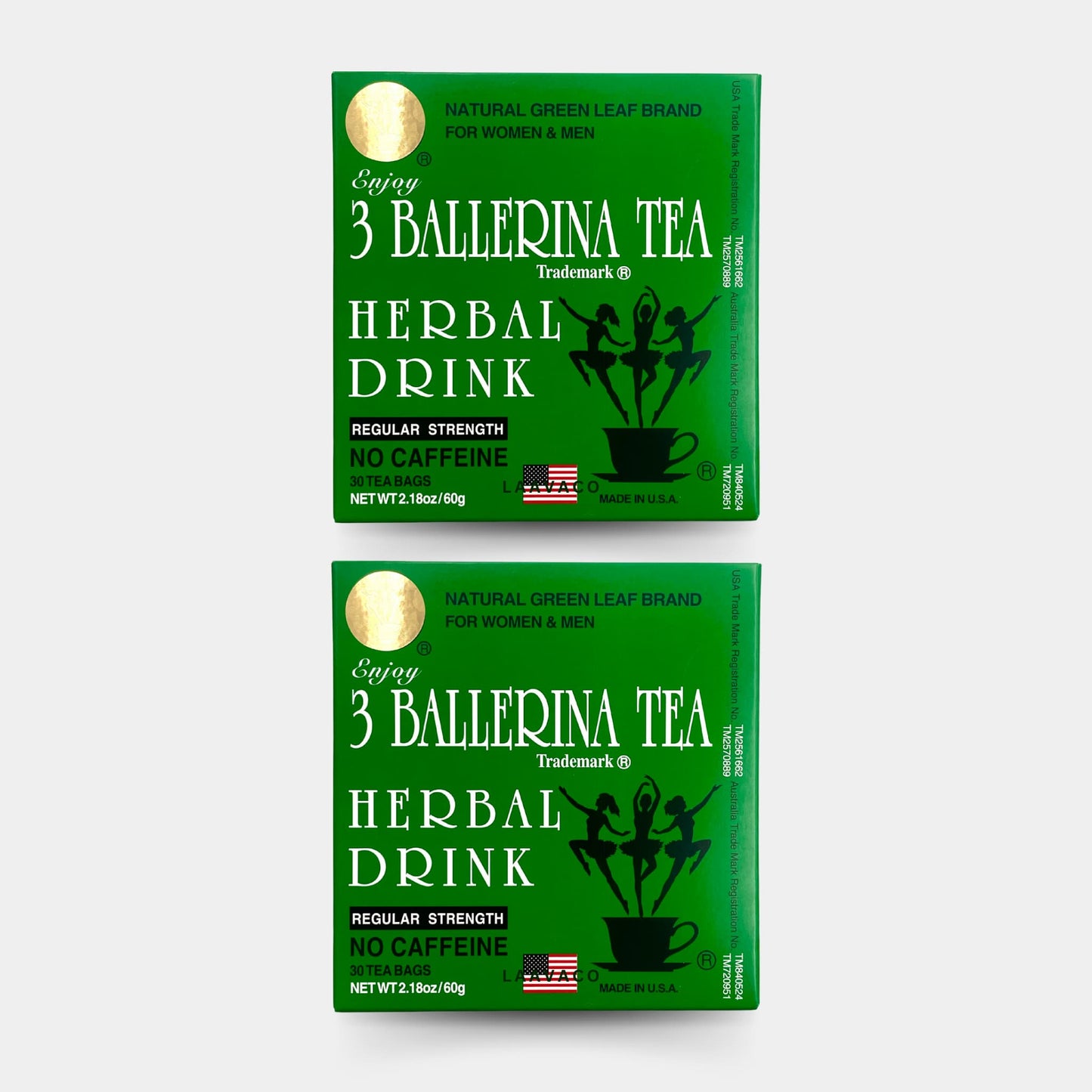 3 Ballerina Tea Herbal Drink – Regular Strength | Caffeine-Free Herbal Blend (30 Tea Bags)
