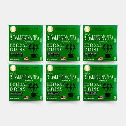 3 Ballerina Tea Herbal Drink – Regular Strength | Caffeine-Free Herbal Blend (30 Tea Bags)