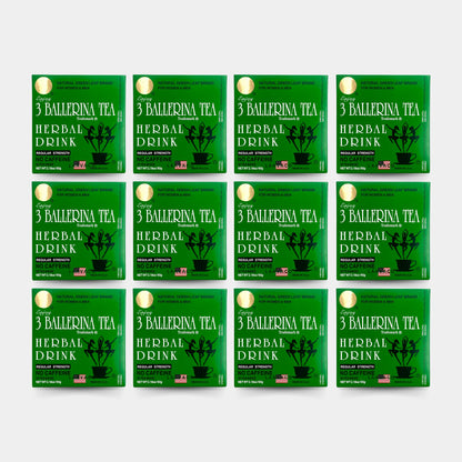 3 Ballerina Tea Herbal Drink – Regular Strength | Caffeine-Free Herbal Blend (30 Tea Bags)